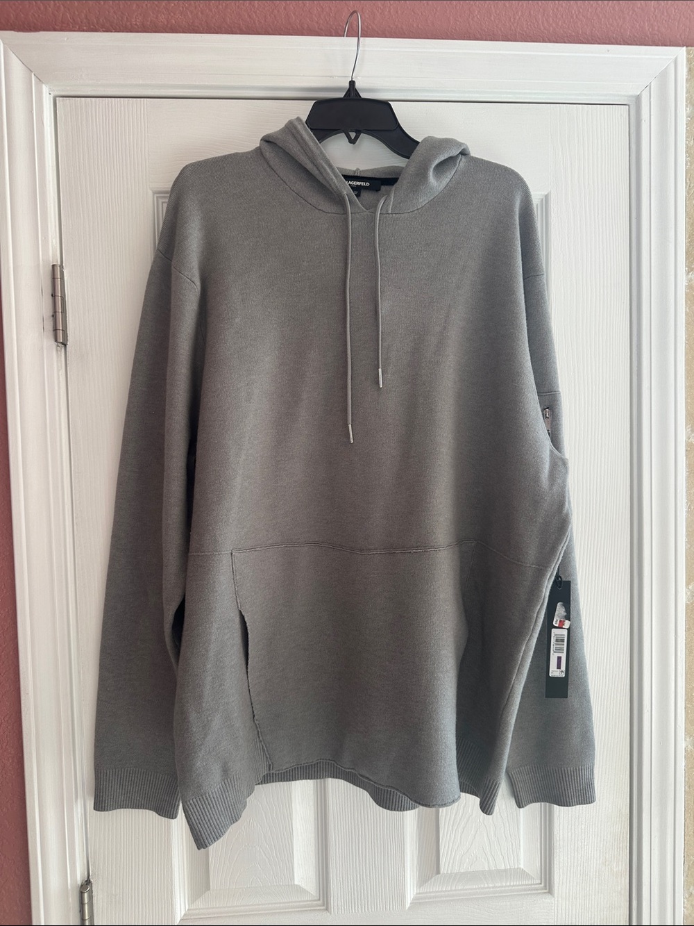 Karl Lagerfeld Men's Light Gray Hoodie Jacket